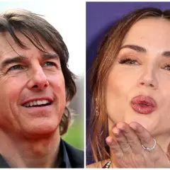 Tom Cruise y Ana de Armas, dos estrellas de Hollywood, comparten un momento en esta imagen dividida.