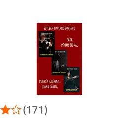 Pack promocional de Esteban Navarro Soriano con "La noche de los peones", "Los crímenes del abecedario" y "La puerta vacía".