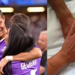 Cristiano Ronaldo abraza a Georgina Rodríguez, quien luce un impresionante anillo.
