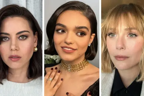 Tres mujeres lucen elegantes cortes de pelo bob, cada una con un estilo único.