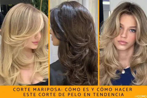 Tres mujeres con el corte mariposa, un estilo de cabello en capas que evoca la ligereza de las alas de una mariposa.