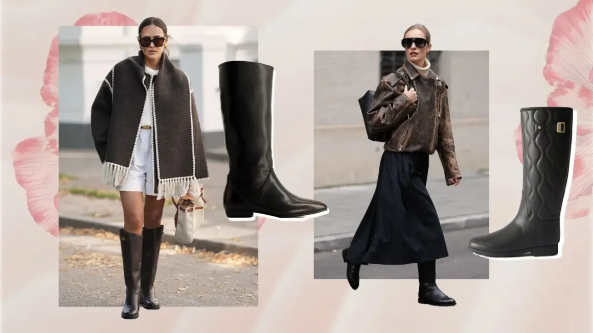 Botas tendencia: modelos altos de cuero y estilo motero, perfectos para looks urbanos y chic.