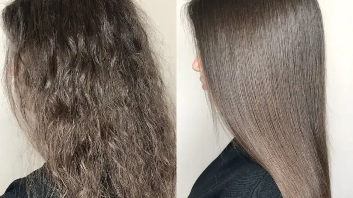 Antes y después: pelo encrespado y sin vida vs. pelo liso y brillante. Descubre cómo quitar el frizz del pelo para un resultado espectacular.