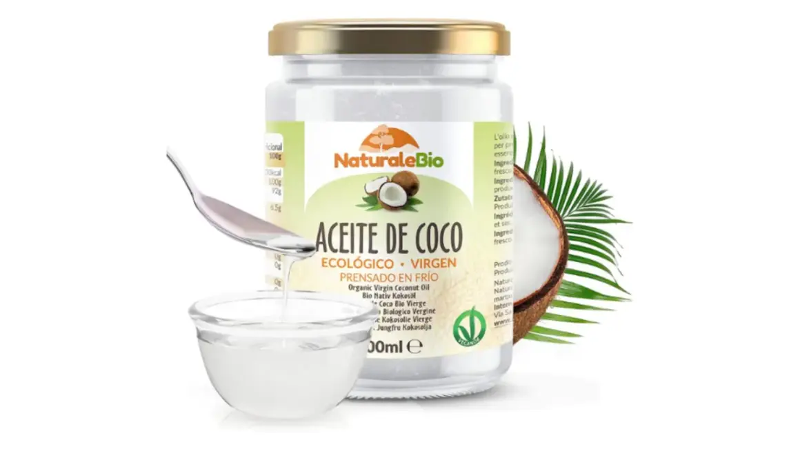 Aceite de coco orgánico virgen, ideal para cocinar y cuidar tu piel. Descubre para qué sirve el aceite de coco.