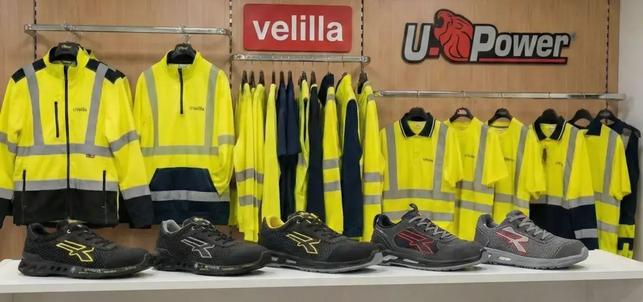 Ropa de alta visibilidad y calzado deportivo de seguridad, un ejemplo del derecho de la moda funcional y seguro.