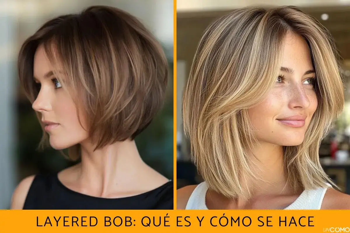 Dos estilos de corte bob a capas: uno casta&ntilde;o oscuro y otro rubio con flequillo.