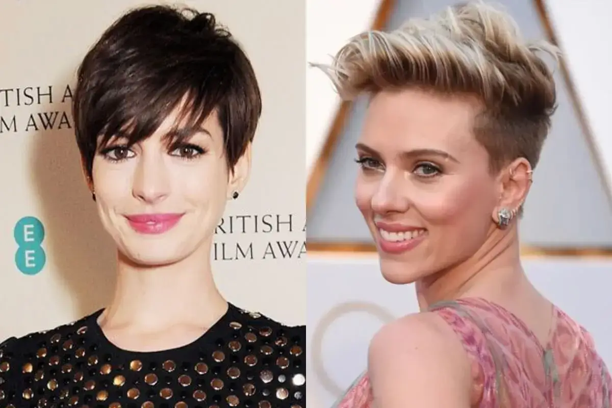Anne Hathaway y Scarlett Johansson lucen un corte pixie audaz.