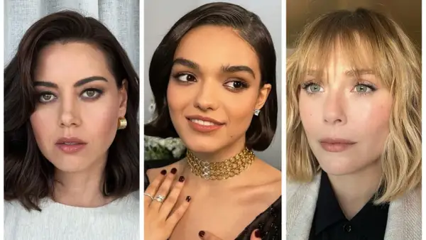 Tres mujeres lucen elegantes cortes de pelo bob, cada una con un estilo único.